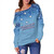 Federated States Of Micronesia Off Shoulder Sweatshirt - Flag Color With Traditional Patterns