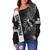 Philippines Off Shoulder Sweatshirt Lauhala Half Concept Black