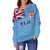 Fiji Off Shoulder Sweatshirt - Flag Color With Traditional Patterns