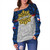 Philippines Off Shoulder Sweatshirt Filipino Tribal Sun Flag