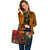 Chuuk Leather Tote Bag Polynesian Turtle Tropical