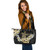 Hawaii Leather Tote Bag Turtle Gold Tropical