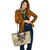 Hawaii Leather Tote Bag Turtle Polynesian Plumeria