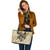 Hawaii Leather Tote Bag Turtle Polynesian Plumeria