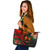 Marquesas Islands Leather Tote Bag Polynesian Turtle Tropical