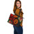 Northern Mariana Islands Leather Tote Bag Polynesian Turtle Tropical
