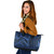 Polynesia Leather Tote Bag Pattern Tattoo Blue