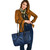 Polynesia Leather Tote Bag Pattern Tattoo Blue