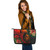 Vanuatu Leather Tote Bag Polynesian Turtle Tropical
