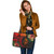 Vanuatu Leather Tote Bag Polynesian Turtle Tropical