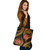 Guam Tote Bag Gold Polynesian Pattern Plumeria