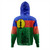 New Caledonia Hoodie Flag Color With Traditional Patterns