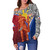 Philippines Filipinos Off Shoulder Sweatshirt Philippines Lapu Lapu With Tribal Kalabaw And Sun