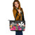 Wallis and Futuna Custom Personalised Leather Tote Polynesian Hibiscus Pattern Wallis and Futuna Custom Personalised Leather Tote Polynesian Hibiscus Pattern