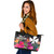 Wallis and Futuna Custom Personalised Leather Tote Polynesian Hibiscus Pattern Wallis and Futuna Custom Personalised Leather Tote Polynesian Hibiscus Pattern