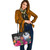 Marshall Islands Crest Custom Personalised Leather Tote Polynesian Hibiscus Pattern