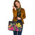 Hawaii Custom Personalised Leather Tote Polynesian Hibiscus Pattern