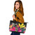 Hawaii Custom Personalised Leather Tote Polynesian Hibiscus Pattern