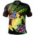 Guam Polo Shirt Hafa Adai Guam Seal Tropical Flowers