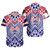 American Samoa Short Sleeve Shirt Custom AS Coat Of Arms Polynesian Art Tattoo Sleeve