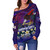 American Samoa Off Shoulder Sweatshirt Custom AS Seal With Bald Eagle Polynesian Plumeria Summer Vibes