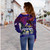 American Samoa Off Shoulder Sweatshirt Custom AS Seal With Bald Eagle Polynesian Plumeria Summer Vibes