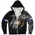 American Samoa Sherpa Hoodie Custom AS Pride Polynesian Sleeve Tattoo Scratch Style Black