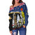 New Zealand Off Shoulder Sweatshirt Custom Australian and New Zealand Army Corps Anzac Day