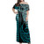 Guam Combo Dress And Shirt Coat Of Arms Kakau Style Turquoise