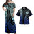 Yap State Combo Dress And Shirt Coat Of Arms Kakau Style Gradient Blue
