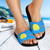 Palau Flag Color With Traditional Patterns Slide Sandals