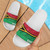 Vanuatu Flag Color With Traditional Patterns Slide Sandals