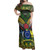 Cook Islands Flag Color With Traditional Patterns Women Off Shoulder Long Dress