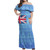 Fiji Flag Color With Traditional Patterns Women Off Shoulder Long Dress
