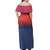 Kiribati Flag Color With Traditional Patterns Women Off Shoulder Long Dress
