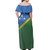 Solomon Islands Flag Color With Traditional Patterns Women Off Shoulder Long Dress