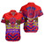 American Samoa Short Sleeve Shirt Custom American Samoa Seal And Eagle Polynesian Tattoo Red