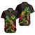 Wallis And Futuna Short Sleeve Shirt Sea Turtle With Blooming Hibiscus Flowers Reggae