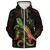Kosrae Sherpa Hoodie Sea Turtle With Blooming Hibiscus Flowers Reggae