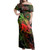 Solomon Islands Woman Off Shoulder Long Dress - Sea Turtle With Blooming Hibiscus Flowers Reggae