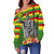 Hawaii Off Shoulder Sweatshirt Hawaii King With Flag Color With Traditional Patterns