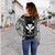 Hawaii Custom Personalised Off Shoulder Sweatshirt King Kamekameha Black and White Polynesian