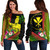 Hawaii Off Shoulder Sweatshirt King Kamekameha Tropical Flowers Hawaii Polynesian