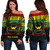 Hawaii Off Shoulder Sweatshirt Hilo High School Reggae Color Polynesian