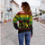 Hawaii Off Shoulder Sweatshirt Honokaʻa High & Intermediate School Reggae Color Polynesian