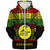 Hawaii Sherpa Hoodie Kapaa High School Reggae Color Polynesian