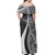 Vanuatu Custom Personalised Woman Off Shoulder Long Dress Polynesian Tentacle Tribal Pattern