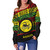 Hawaii Off Shoulder Sweatshirt Waimea High School Reggae Color Polynesian