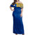 Nauru Woman Off Shoulder Long Dress Polynesian Flag With Coat Of Arms