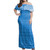 Kosrae Woman Off Shoulder Long Dress Polynesian Flag With Coat Of Arms